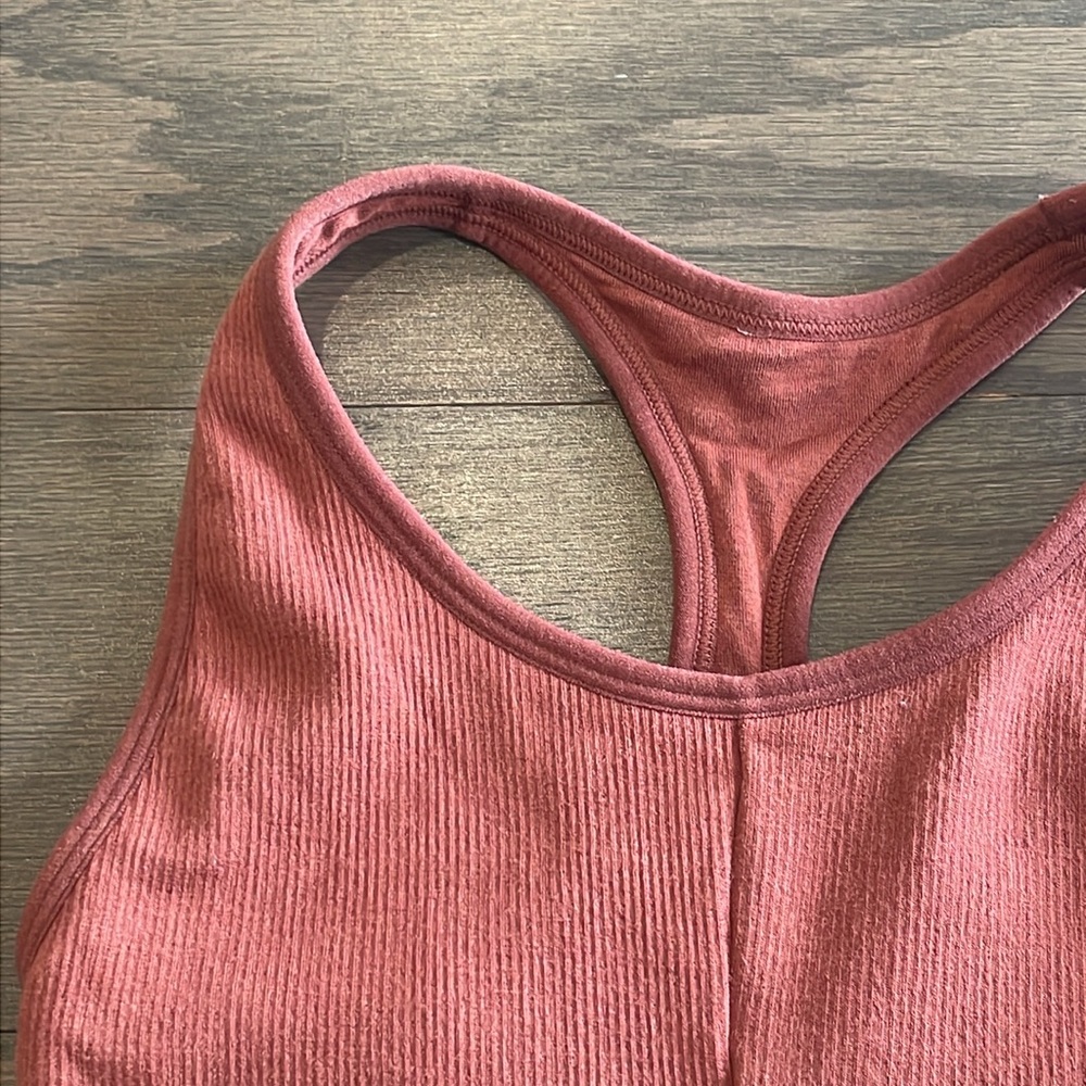 Fabletics Orange Cloud Seamless Knotted Midi Bra … - image 4